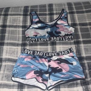 Women's Camouflage Print Intimates Set